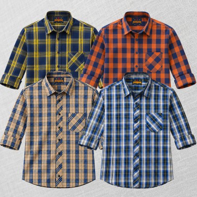 4 Pc Combo Premium Soft Cotton Check Shirt