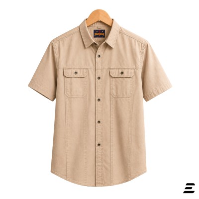 Premium Short Sleeves Double Pocket Panel Shirt