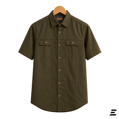 Premium Short Sleeves Double Pocket Panel Shirt