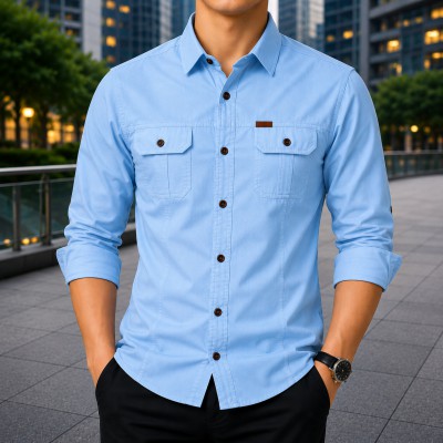 Premium Full Sleeves Double Pocket Panel Shirt